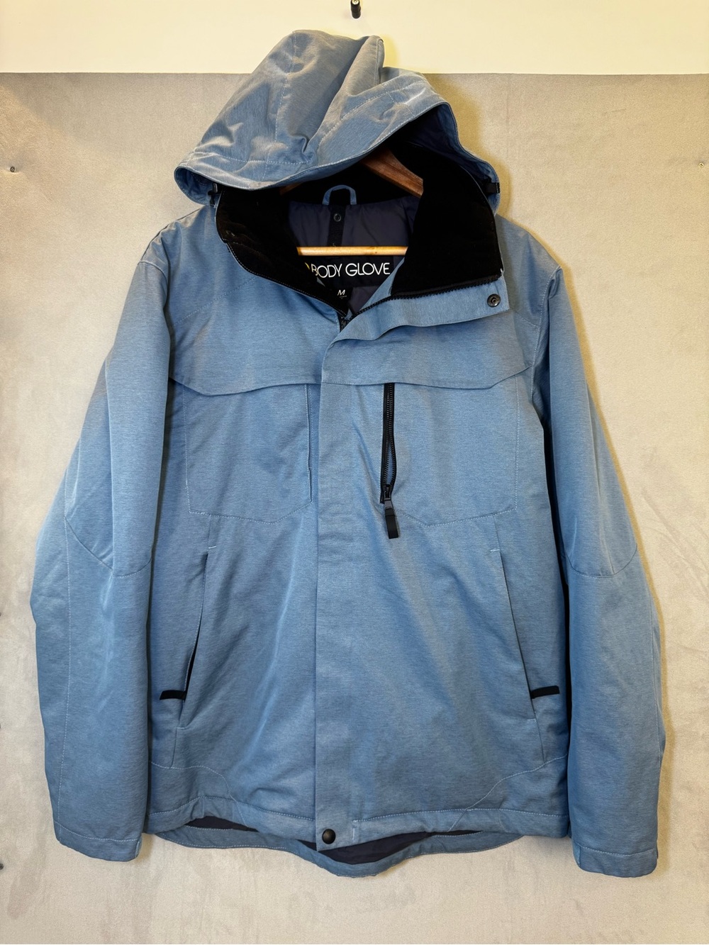 Body Glove Jacket Men’s M Blue Hooded Insulated Ski Snowboard Winter Coat